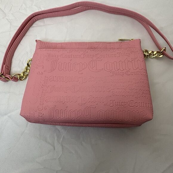 Juicy Couture Pink Icing Embossedlogo Double Gusset Crossbody NWOT 8x10 - Picture 4 of 10